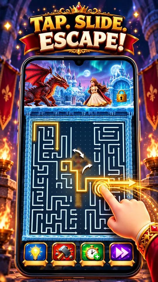 Tapping an arrow on the board so it slides off