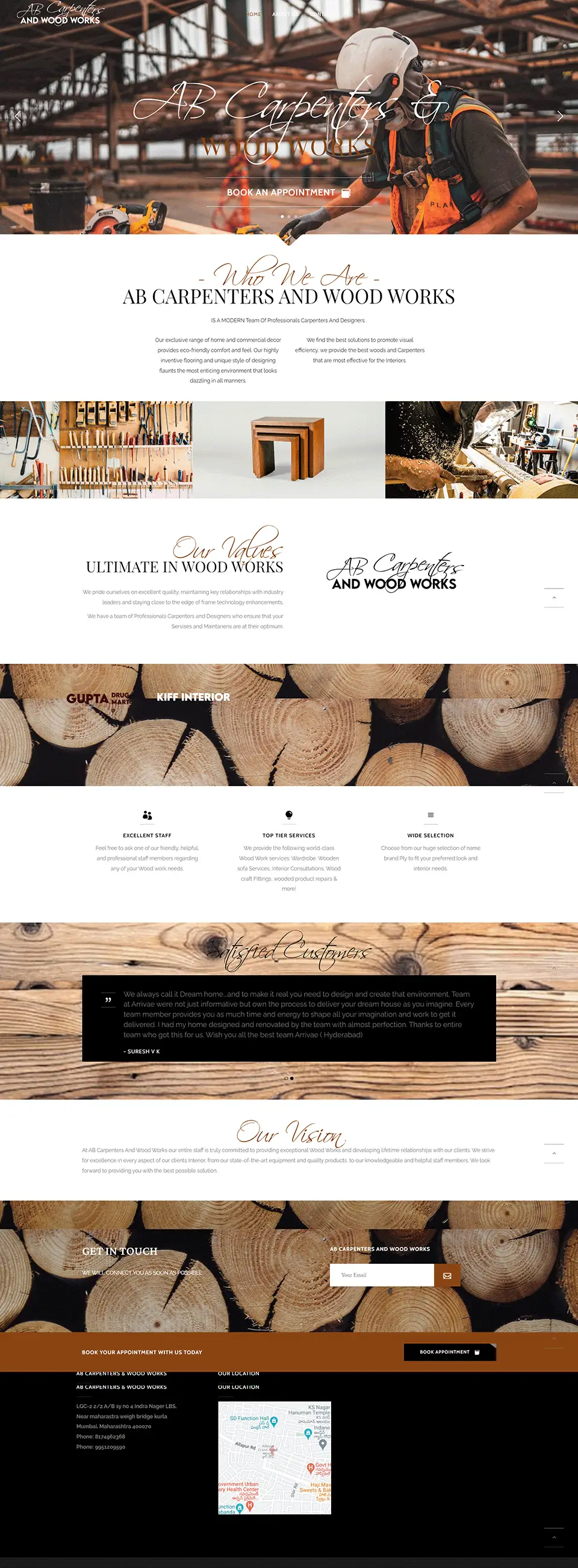 carpenter website design