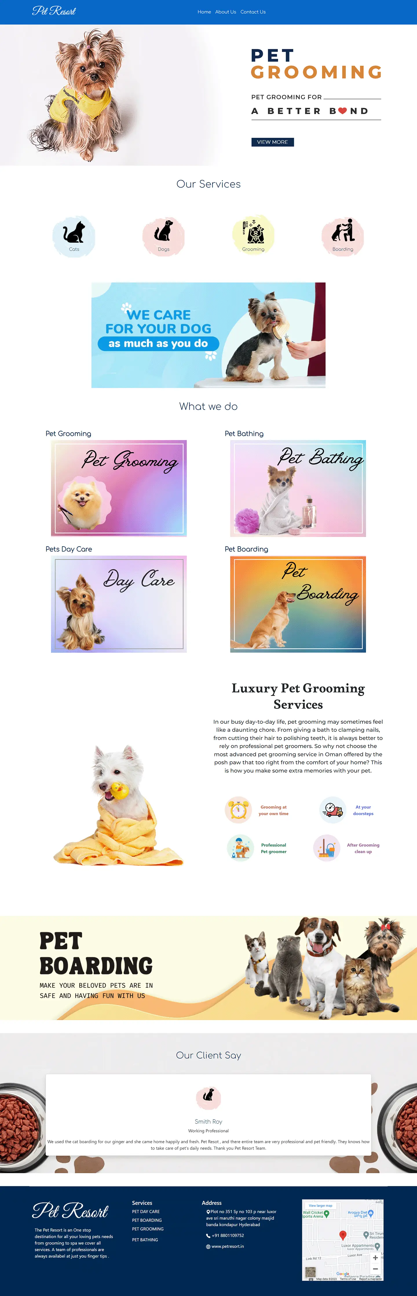 Pets website design