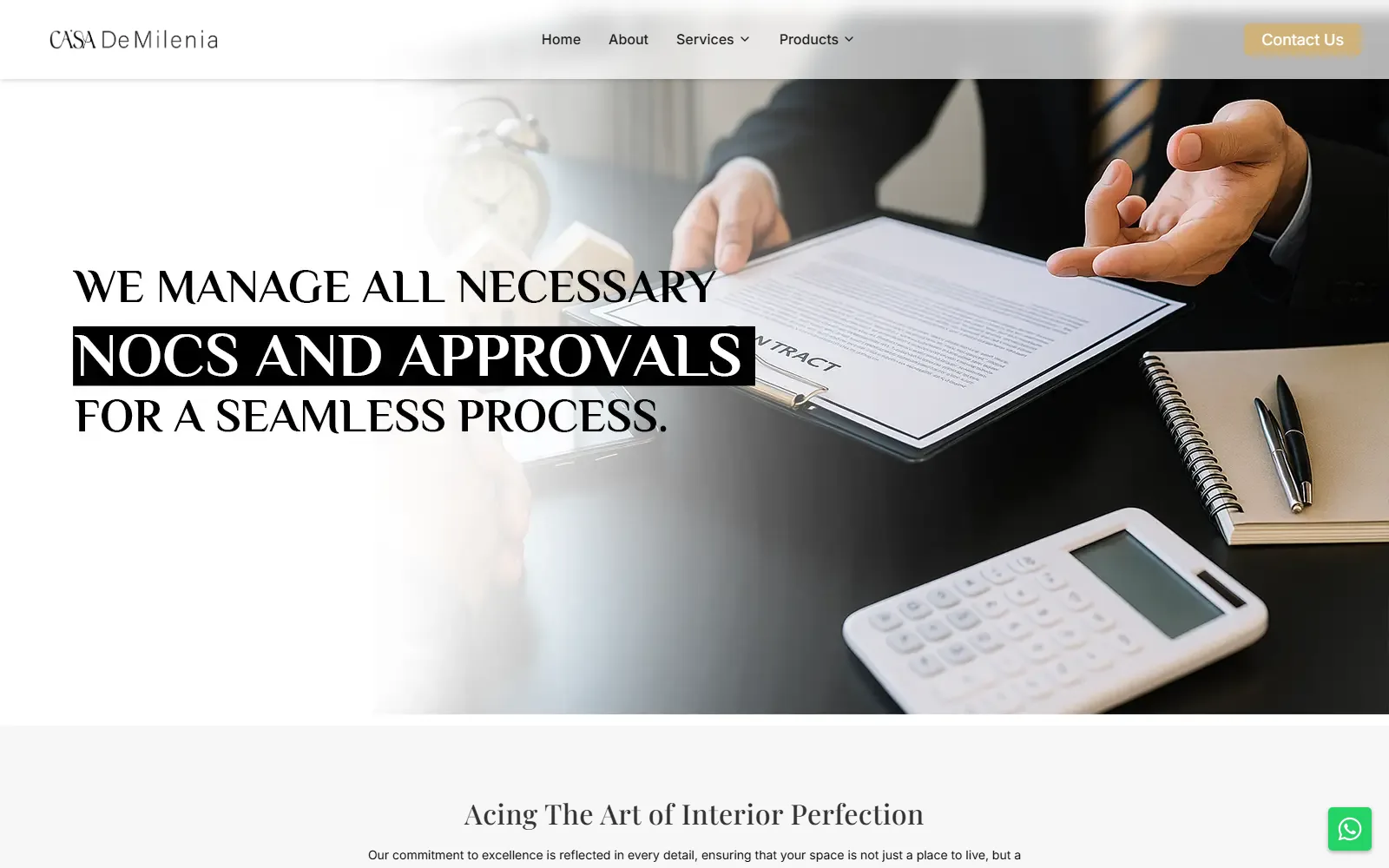 Casa De Milenia luxury villa real estate website — built by Kode studio