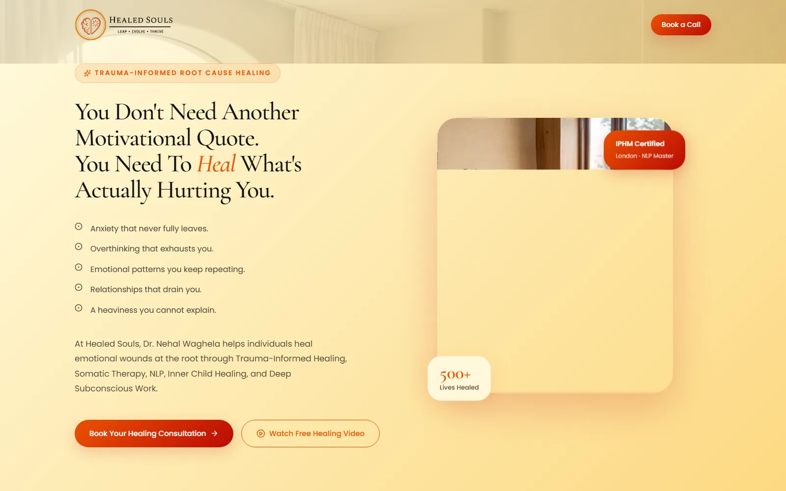 Healed Souls mental health and therapy services website — built by Kode studio