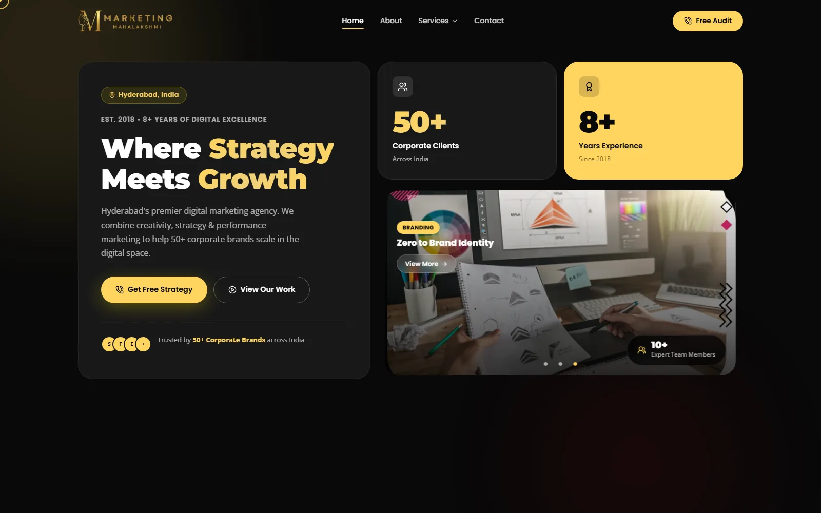 Marketing Mahalakshmi digital marketing agency website — built by Kode studio