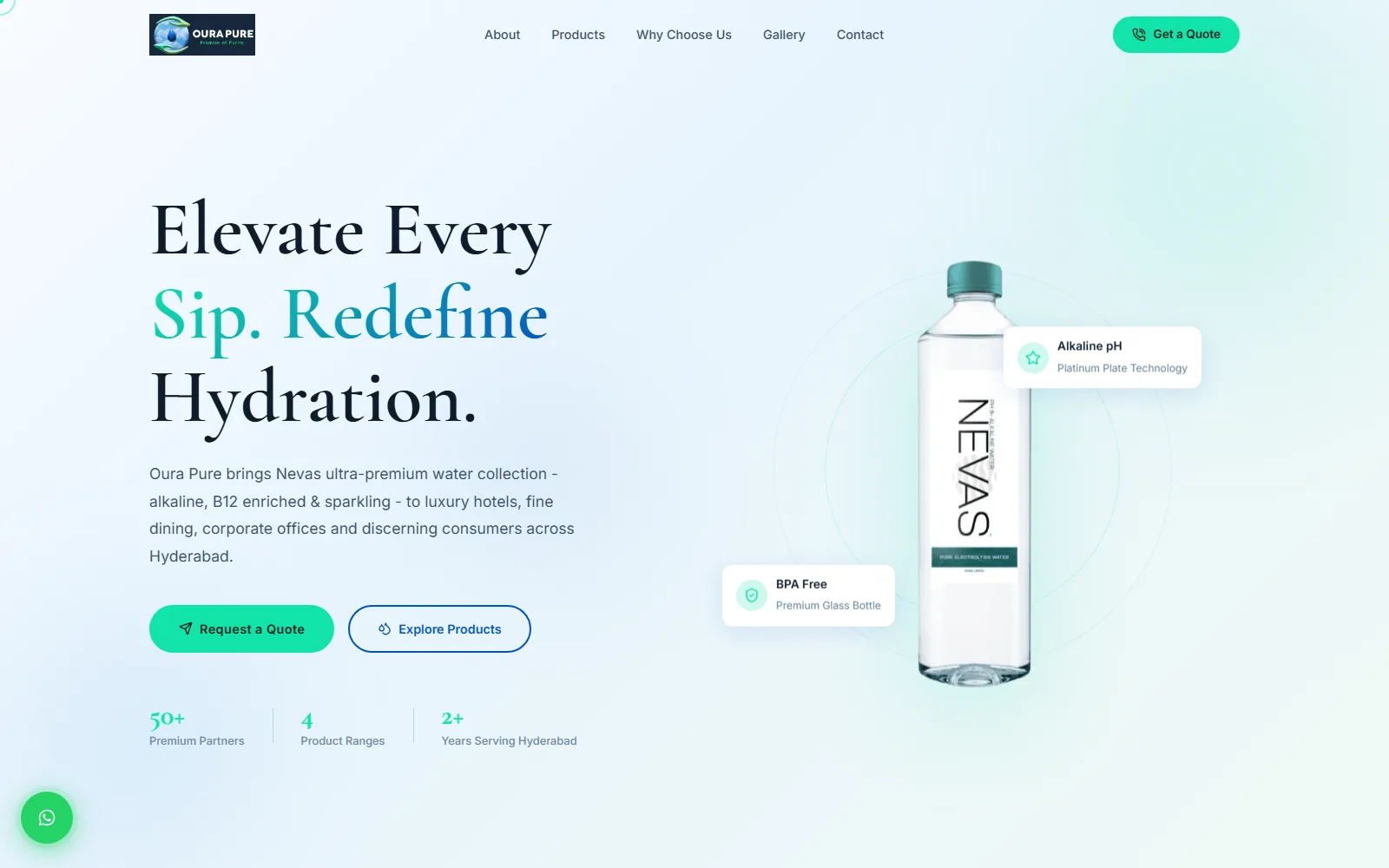 Oura Pure wellness products e-commerce website — built by Kode studio