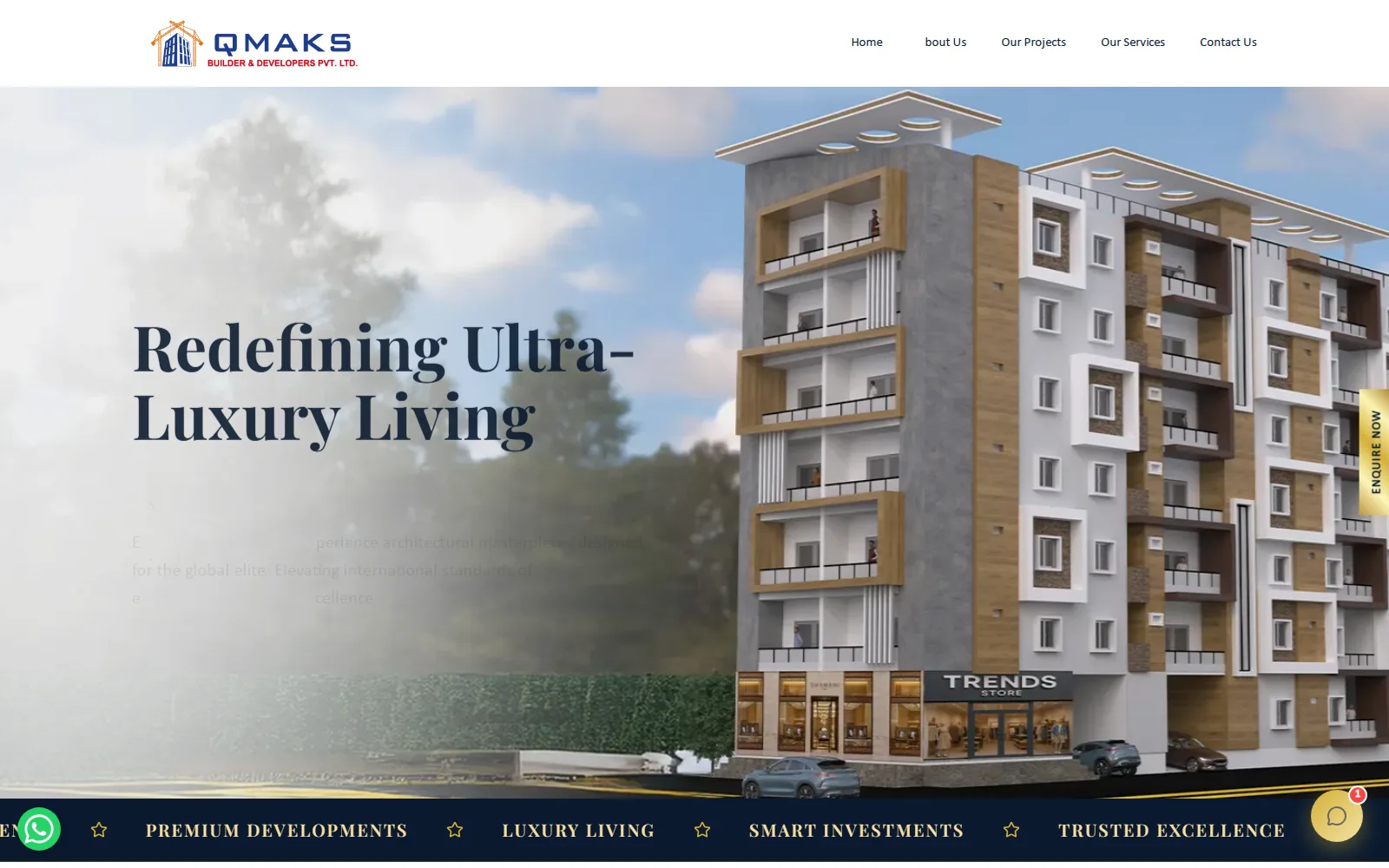 QMAKS corporate business website — built by Kode studio