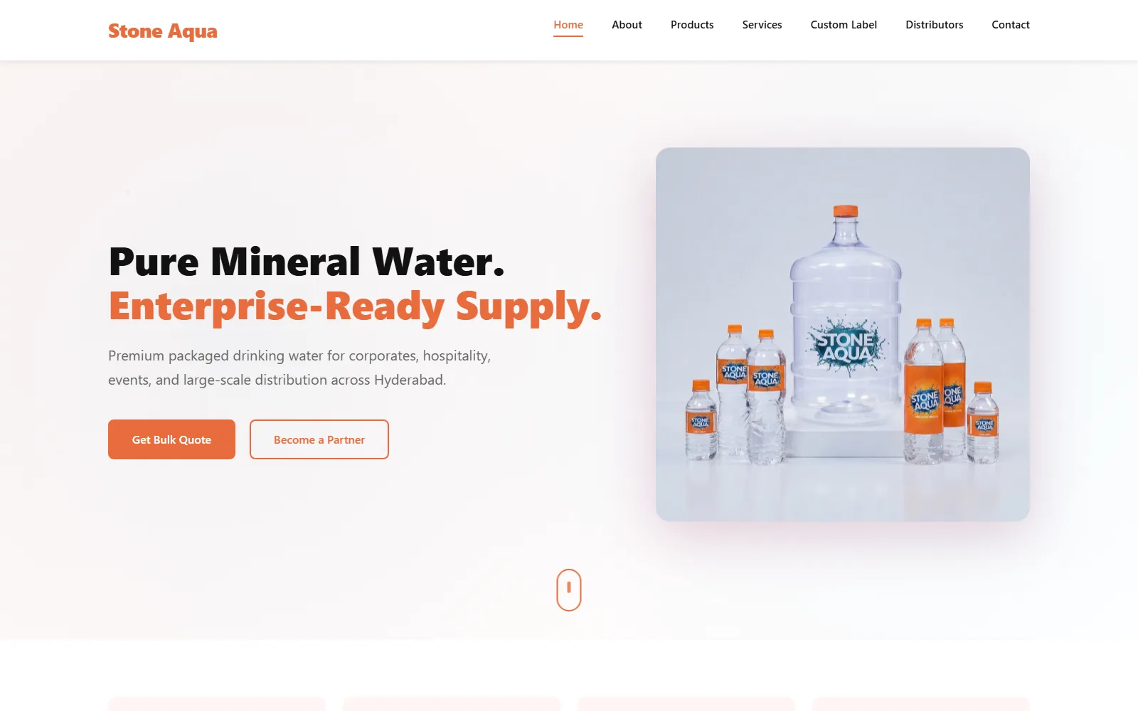 Stone Aqua natural stone products website — built by Kode studio