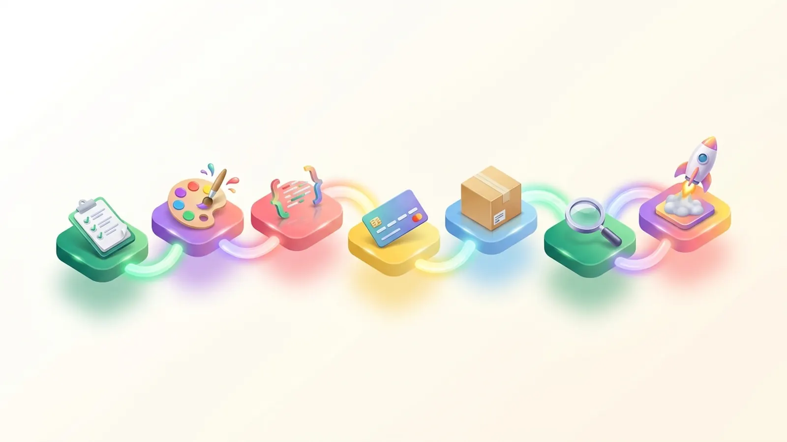 Seven-day timeline illustration for building a custom ecommerce website